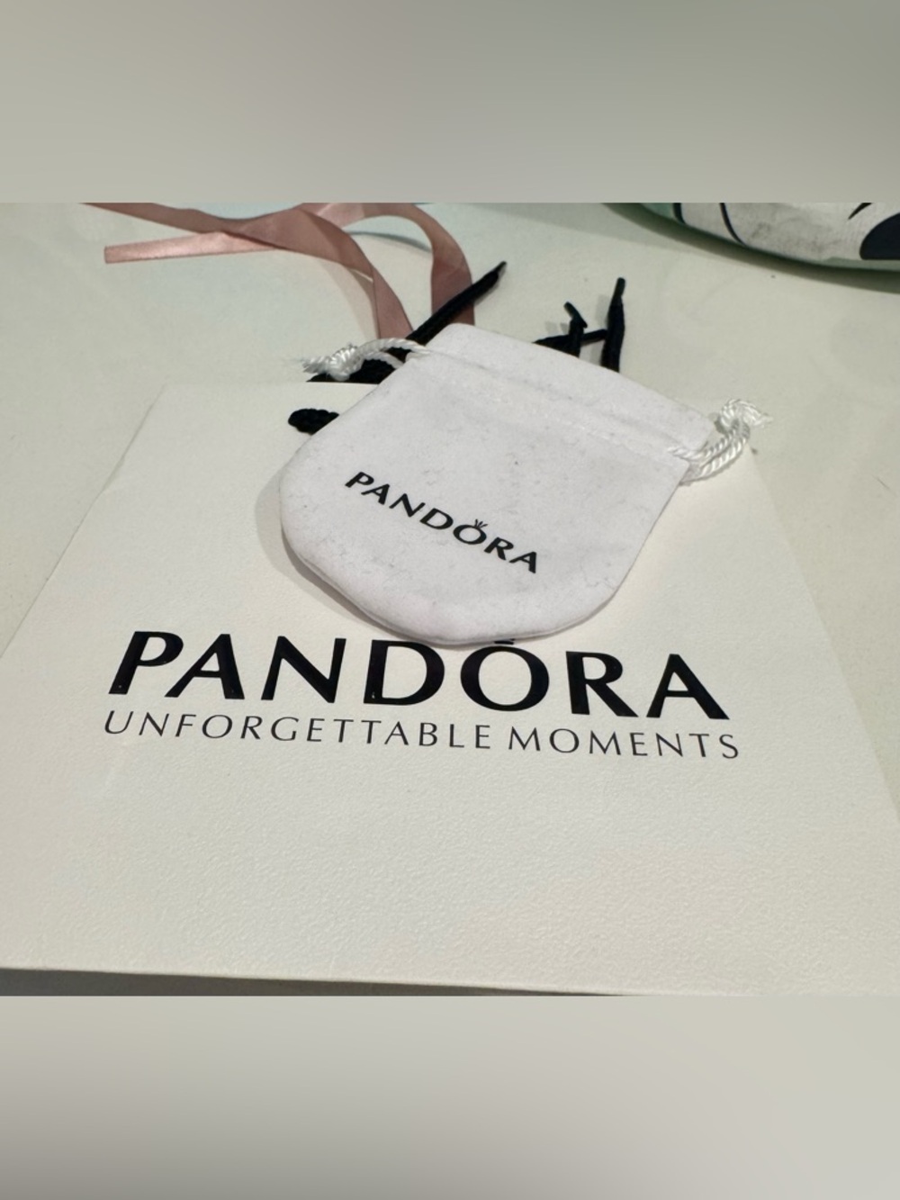 Pandora White Velvet Jewelry Pouch